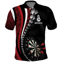 Personalized New Zealand Darts Polo Shirt Kowhaiwhai Whero Koiri - Manaia