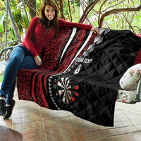Personalized New Zealand Darts Quilt Kowhaiwhai Whero Koiri - Manaia