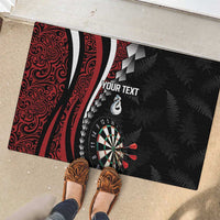 Personalized New Zealand Darts Rubber Doormat Kowhaiwhai Whero Koiri - Manaia