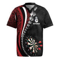 Personalized New Zealand Darts Rugby Jersey Kowhaiwhai Whero Koiri - Manaia