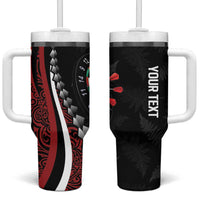 Personalized New Zealand Darts Tumbler With Handle Kowhaiwhai Whero Koiri - Manaia