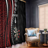 Personalized New Zealand Darts Window Curtain Kowhaiwhai Whero Koiri - Manaia
