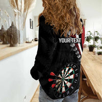 Personalized New Zealand Darts Women Casual Shirt Kowhaiwhai Whero Koiri - Manaia