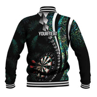 Personalized New Zealand Darts Baseball Jacket Paua Shell Koiri - Manaia