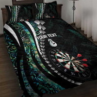 Personalized New Zealand Darts Quilt Bed Set Paua Shell Koiri - Manaia
