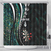 Personalized New Zealand Darts Shower Curtain Paua Shell Koiri - Manaia