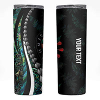 Personalized New Zealand Darts Skinny Tumbler Paua Shell Koiri - Manaia