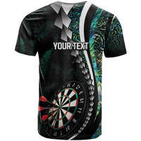 Personalized New Zealand Darts T Shirt Paua Shell Koiri - Manaia