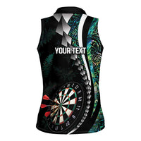 Personalized New Zealand Darts Women Sleeveless Polo Shirt Paua Shell Koiri - Manaia