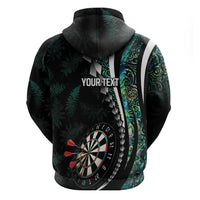 Personalized New Zealand Darts Zip Hoodie Paua Shell Koiri - Manaia