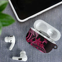 Aotearoa Maori AirPods Case Pink Fern Ribbons on Black LT7 - Polynesian Pride