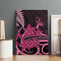 Aotearoa Maori Canvas Wall Art Pink Fern Ribbons on Black - Polynesian Pride