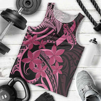 Aotearoa Maori Men Tank Top Pink Fern Ribbons on Black - Polynesian Pride