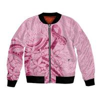 Aotearoa Maori Bomber Jacket Pink Fern Ribbons - Polynesian Pride