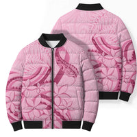 Aotearoa Maori Bomber Puffer Jacket Pink Fern Ribbons - Polynesian Pride