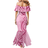 Aotearoa Maori Mermaid Dress Pink Fern Ribbons - Polynesian Pride