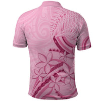Aotearoa Maori Polo Shirt Pink Fern Ribbons - Polynesian Pride