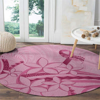 Aotearoa Maori Round Carpet Pink Fern Ribbons - Polynesian Pride