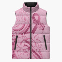 Aotearoa Maori Sleeveless Puffer Jacket Pink Fern Ribbons - Polynesian Pride