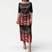 Aotearoa Maori Iwi Heritage Puletasi Ngapuhi Kokowai LT7 Long Dress Red - Polynesian Pride