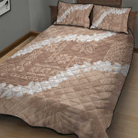 Hawaii Aloha Quilt Bed Set Beige Quilt Patch Work Mix Plumeria Lei