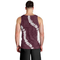 Hawaii Aloha Men Tank Top Champange Quilt Patch Work Mix Plumeria Lei