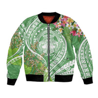 Aloha Molokai Island Bomber Jacket Hawaii Pua Kukui LT7 Unisex Green - Polynesian Pride