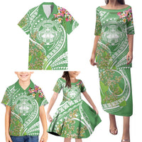 Aloha Molokai Island Family Matching Puletasi and Hawaiian Shirt Hawaii Pua Kukui