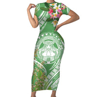 Aloha Molokai Island Family Matching Short Sleeve Bodycon Dress and Hawaiian Shirt Hawaii Pua Kukui