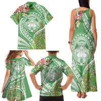 Aloha Molokai Island Family Matching Tank Maxi Dress and Hawaiian Shirt Hawaii Pua Kukui
