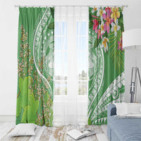 Aloha Molokai Island Window Curtain Hawaii Pua Kukui