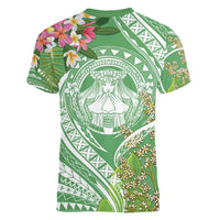 Aloha Molokai Island Women V-Neck T-Shirt Hawaii Pua Kukui LT7 - Polynesian Pride