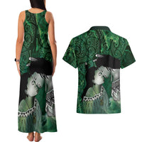 New Zealand Aroha Koe Mama Couples Matching Tank Maxi Dress and Hawaiian Shirt Maori Hongi - Pounamu