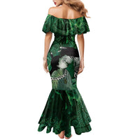New Zealand Aroha Koe Mama Family Matching Mermaid Dress and Hawaiian Shirt Maori Hongi - Pounamu