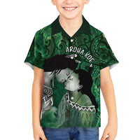 New Zealand Aroha Koe Mama Family Matching Off Shoulder Short Dress and Hawaiian Shirt Maori Hongi - Pounamu