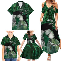 New Zealand Aroha Koe Mama Family Matching Summer Maxi Dress and Hawaiian Shirt Maori Hongi - Pounamu