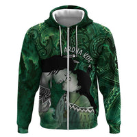 New Zealand Aroha Koe Mama Hoodie Maori Hongi - Pounamu