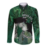 New Zealand Aroha Koe Mama Long Sleeve Button Shirt Maori Hongi - Pounamu