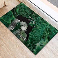 New Zealand Aroha Koe Mama Rubber Doormat Maori Hongi - Pounamu