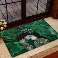 New Zealand Aroha Koe Mama Rubber Doormat Maori Hongi - Pounamu
