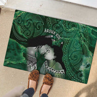 New Zealand Aroha Koe Mama Rubber Doormat Maori Hongi - Pounamu
