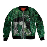 New Zealand Aroha Koe Mama Sleeve Zip Bomber Jacket Maori Hongi - Pounamu