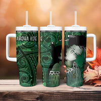 New Zealand Aroha Koe Mama Tumbler With Handle Maori Hongi - Pounamu