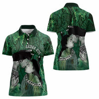 New Zealand Aroha Koe Mama Women Polo Shirt Maori Hongi - Pounamu