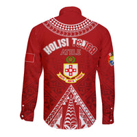 Personalised Kolisi Tonga Atele Long Sleeve Button Shirt Tongan Kupesi - Special LT7 - Polynesian Pride