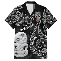 Kia Hara Te reo Maori Family Matching Tank Maxi Dress and Hawaiian Shirt Manaia Moko Pattern