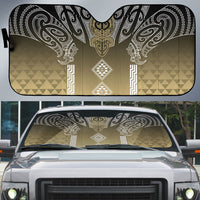Aotearoa Maori Iwi Heritage Auto Sun Shade Waikato Tainui Parauri LT7 Earth Gold - Polynesian Pride