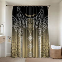Aotearoa Maori Iwi Heritage Bathroom Set Waikato Tainui Parauri LT7 Shower Curtain Only Earth Gold - Polynesian Pride