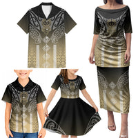 Aotearoa Maori Iwi Heritage Family Matching Puletasi and Hawaiian Shirt Waikato Tainui Parauri LT7 - Polynesian Pride
