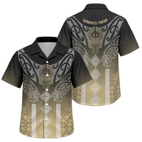Aotearoa Maori Iwi Heritage Family Matching Summer Maxi Dress and Hawaiian Shirt Waikato Tainui Parauri LT7 Son's Shirt Earth Gold - Polynesian Pride